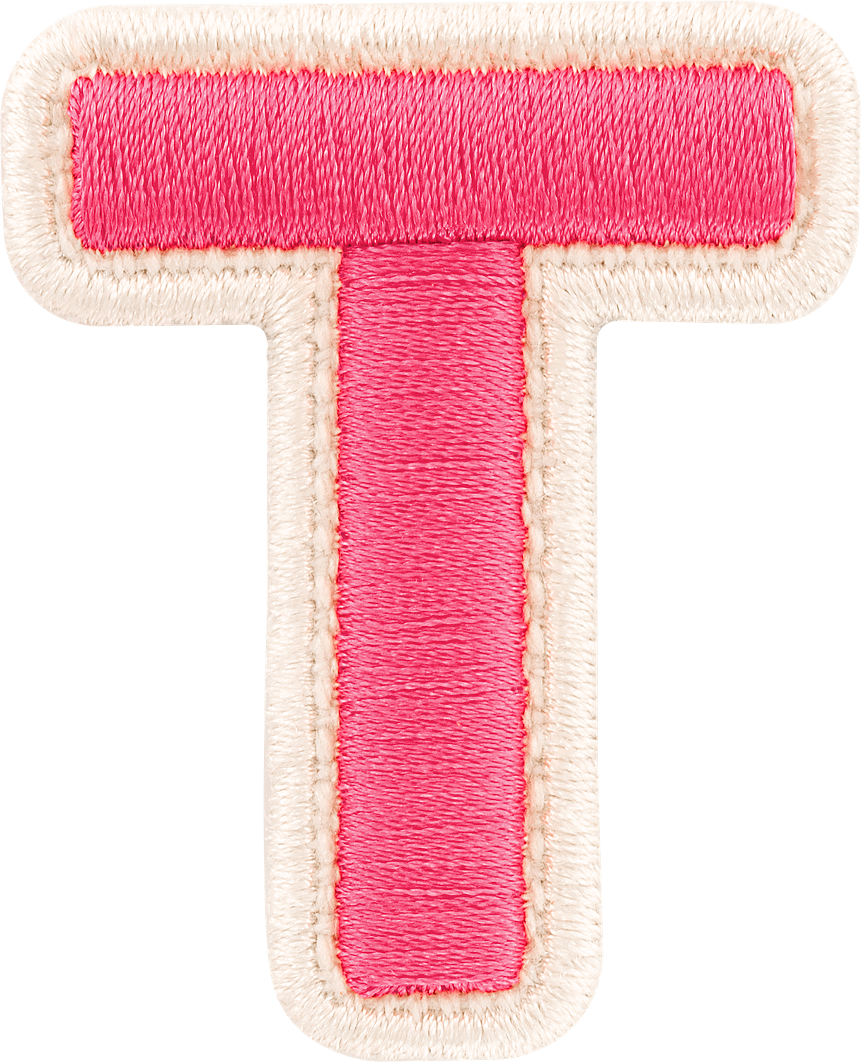 Bubblegum Rolled Embroidery Letter Patches