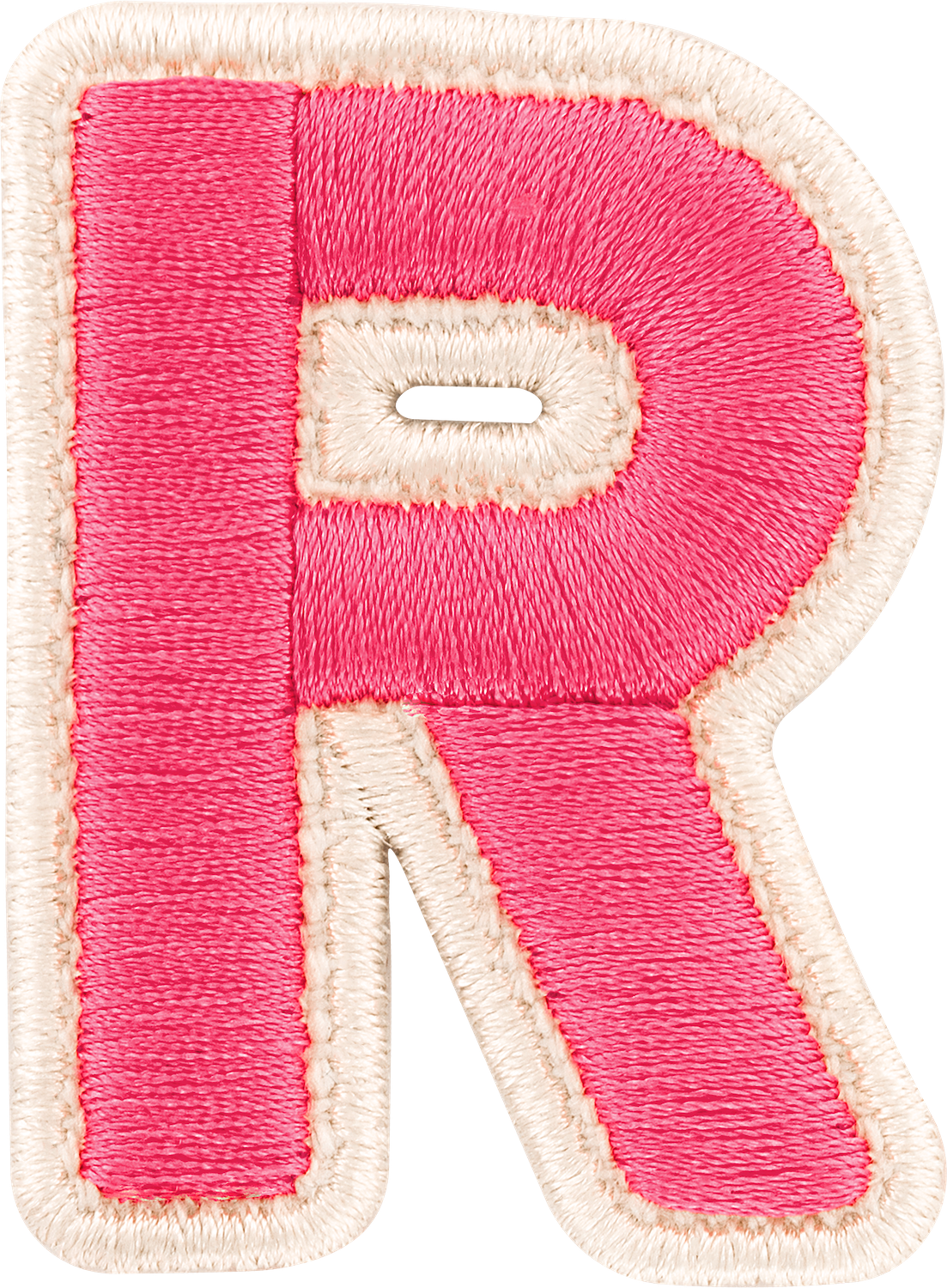Bubblegum Rolled Embroidery Letter Patches