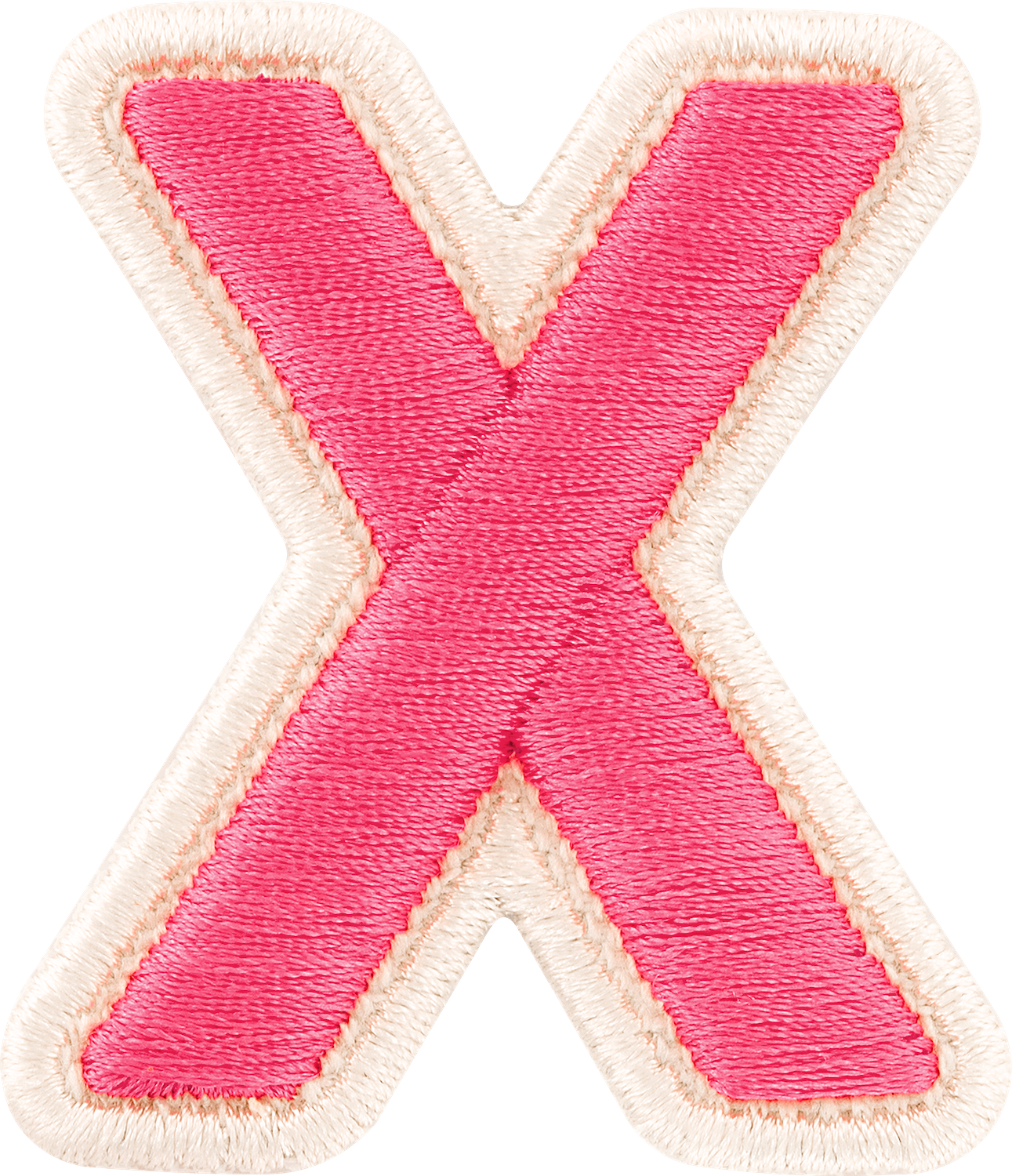 Bubblegum Rolled Embroidery Letter Patches