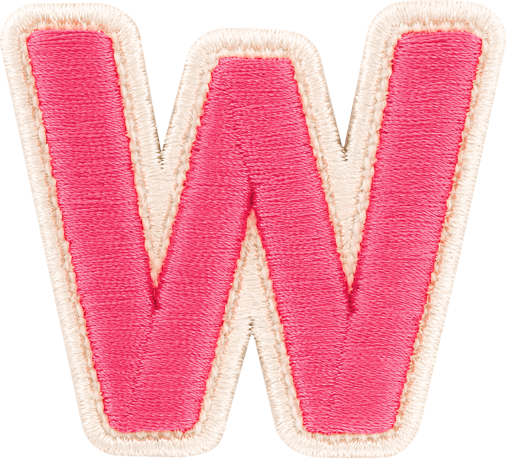 Bubblegum Rolled Embroidery Letter Patches