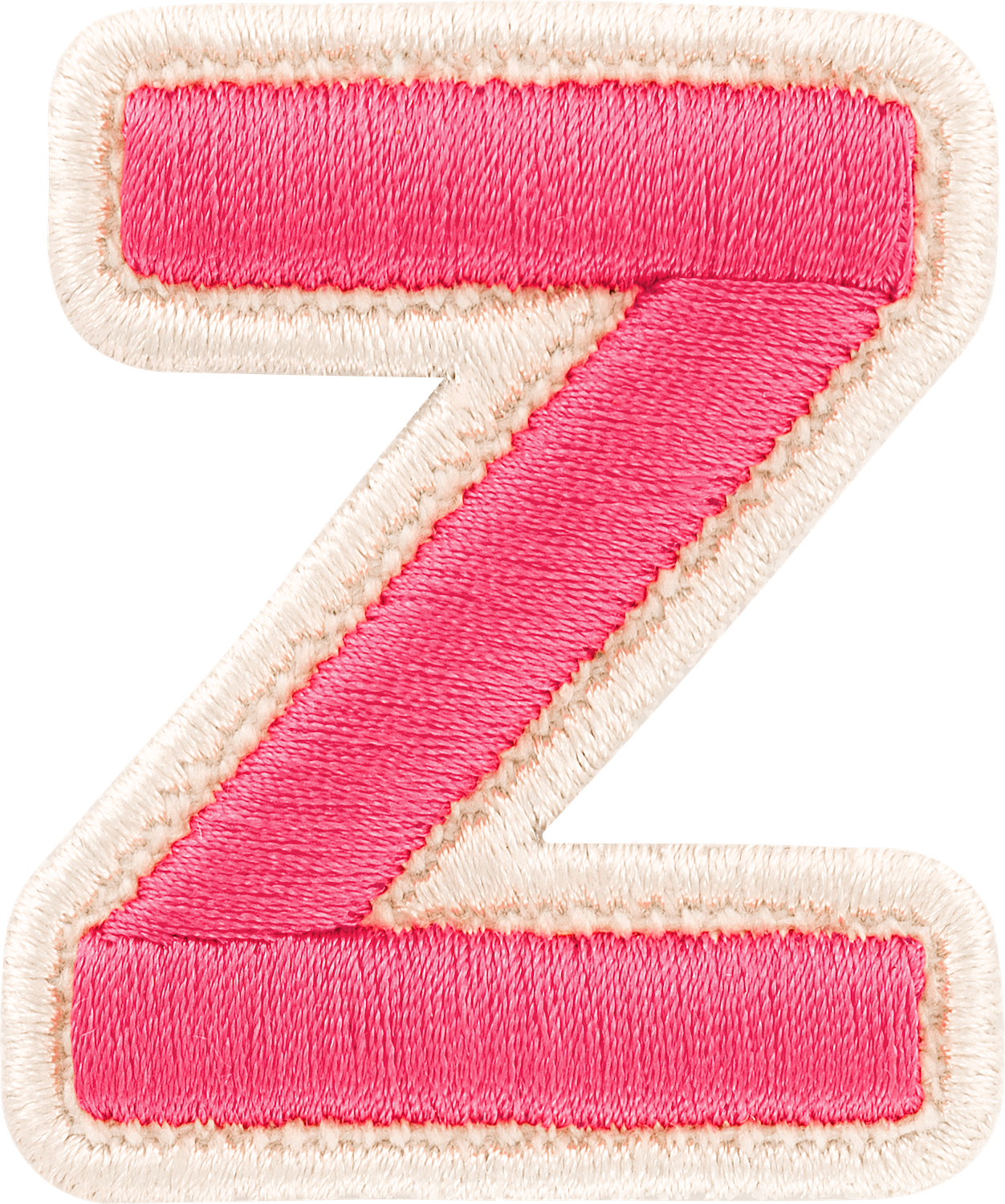 Bubblegum Rolled Embroidery Letter Patches