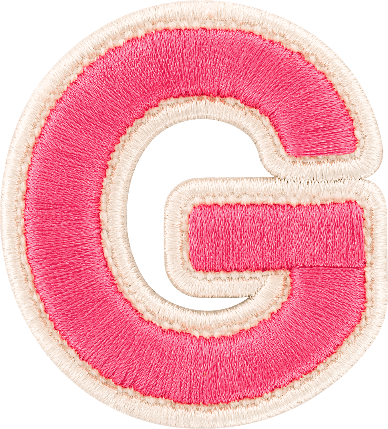 Bubblegum Rolled Embroidery Letter Patches