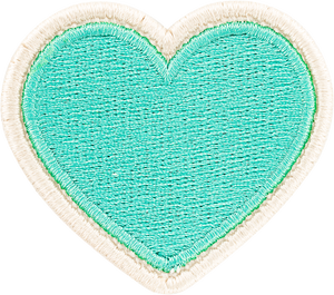 Cotton Candy Rolled Embroidery Heart Patch