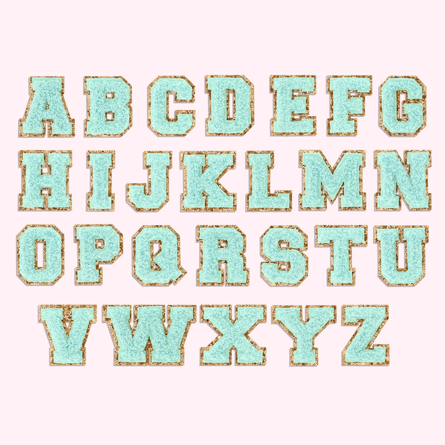 Cotton Candy Mini Glitter Varsity Letter Patch