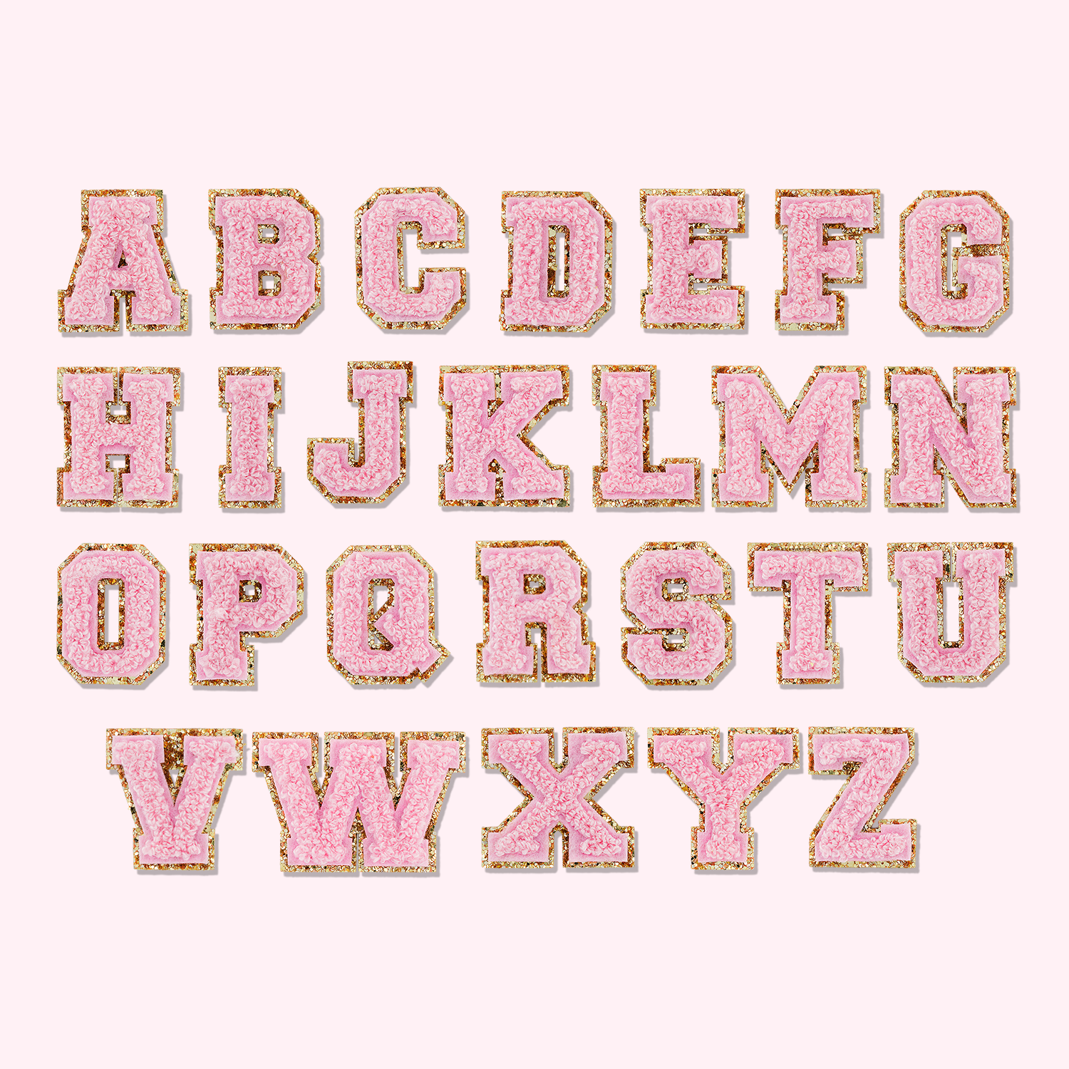 Flamingo Mini Glitter Varsity Letter Patch