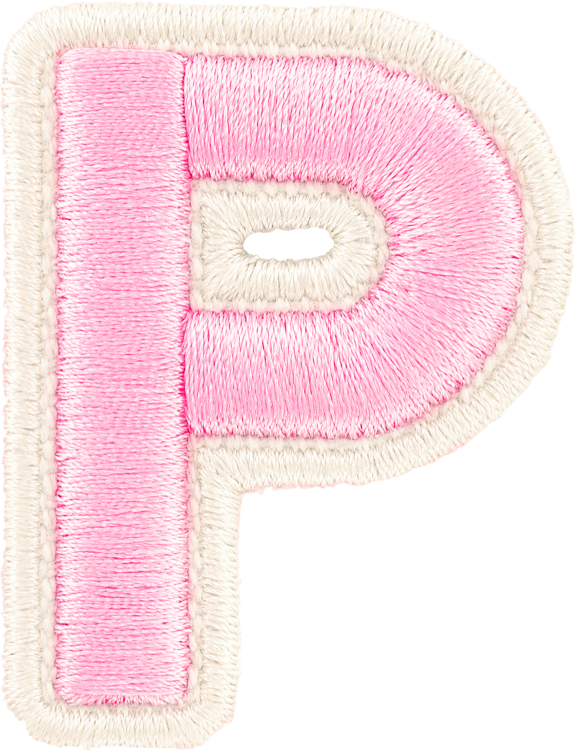 Flamingo Rolled Embroidery Letter Patches