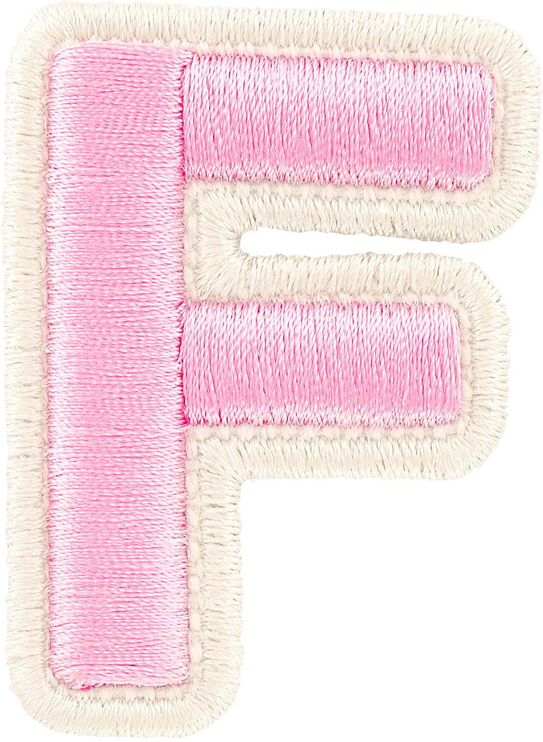 Flamingo Rolled Embroidery Letter Patches
