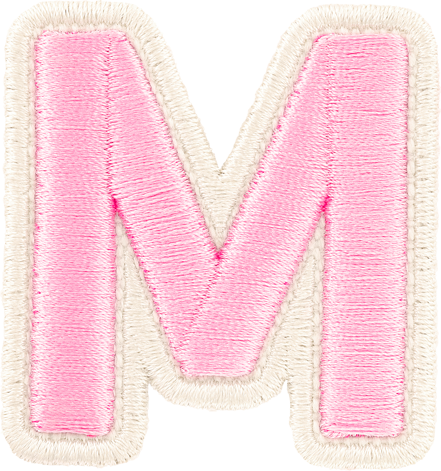 Flamingo Rolled Embroidery Letter Patches