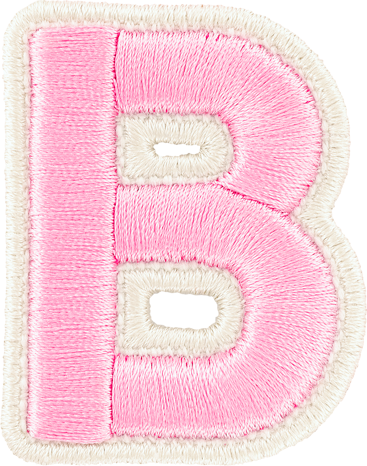 Flamingo Rolled Embroidery Letter Patches
