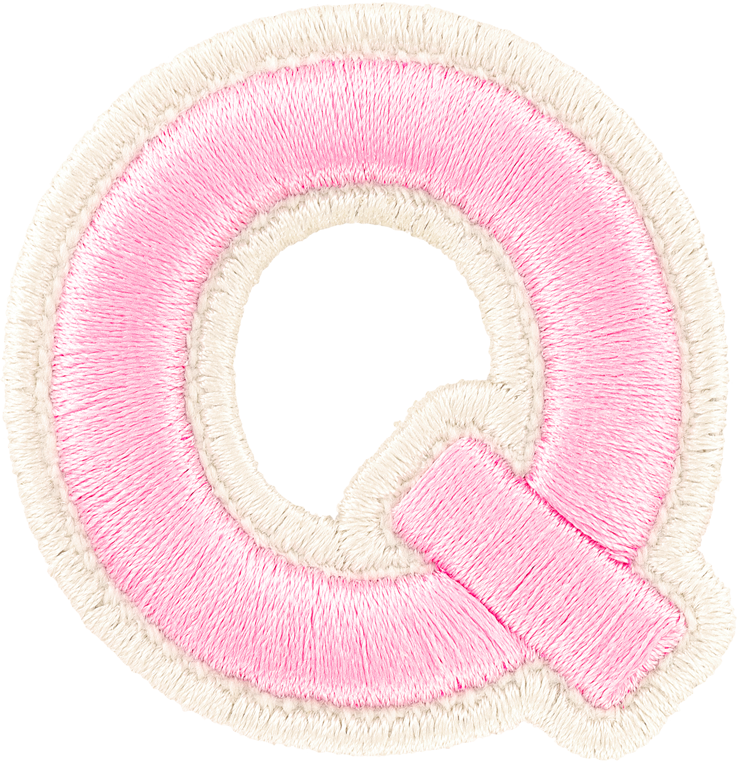 Flamingo Rolled Embroidery Letter Patches