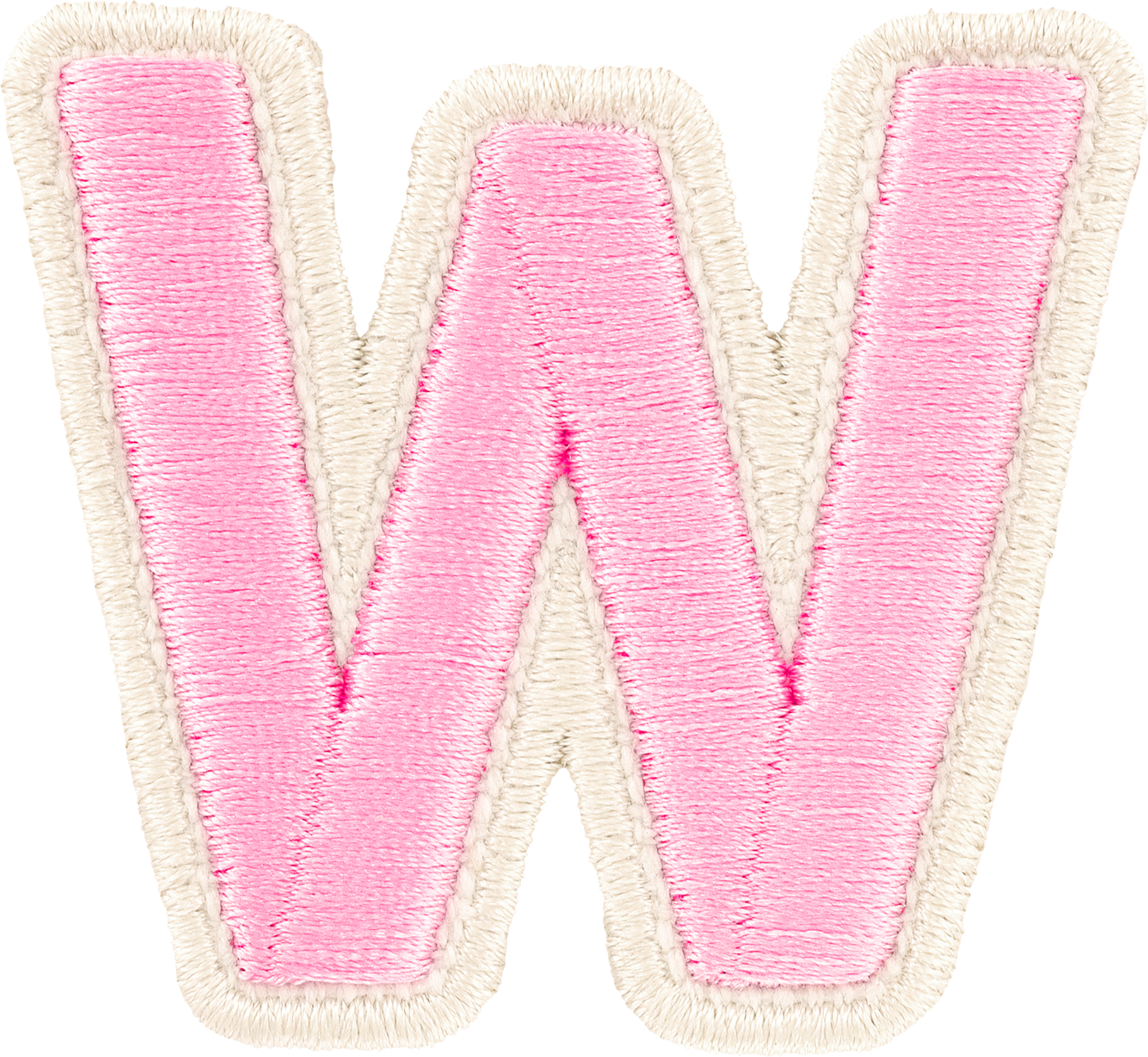 Flamingo Rolled Embroidery Letter Patches