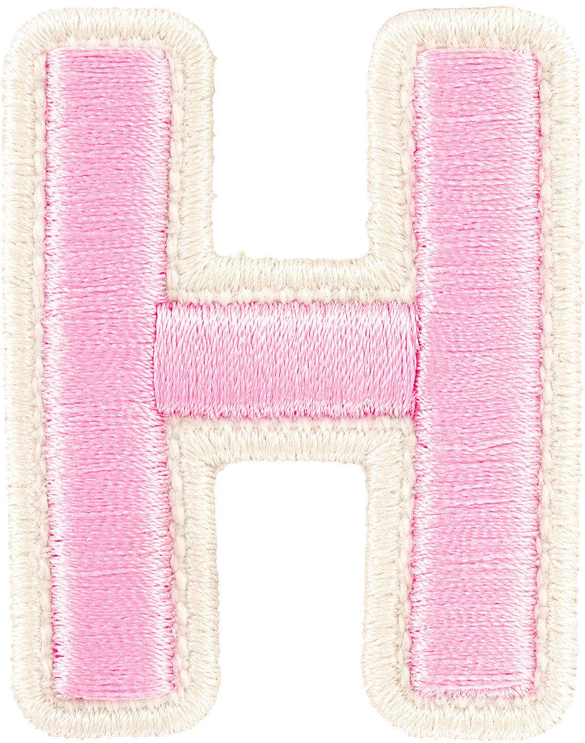 Flamingo Rolled Embroidery Letter Patches