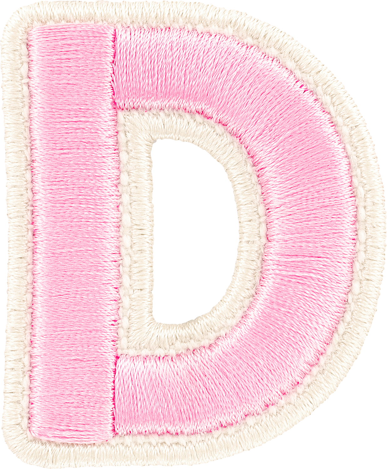 Flamingo Rolled Embroidery Letter Patches