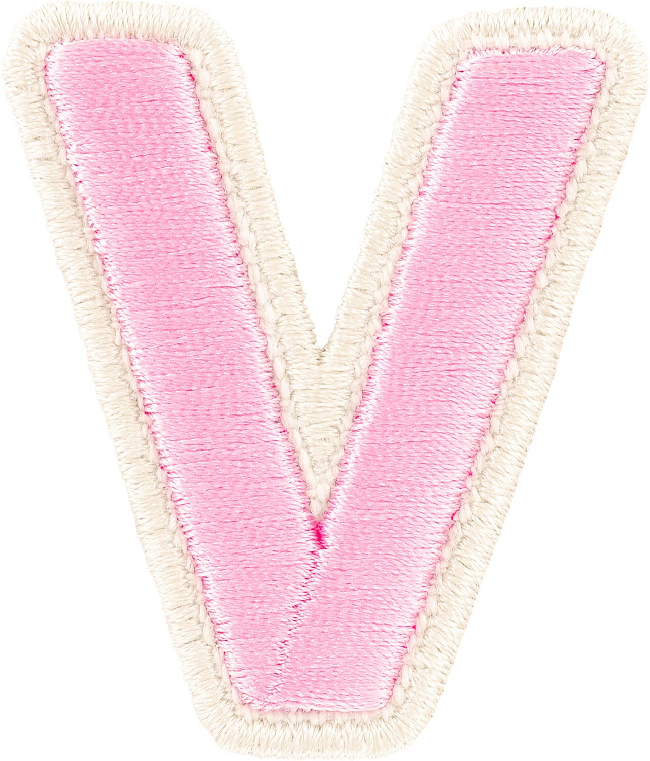 Flamingo Rolled Embroidery Letter Patches