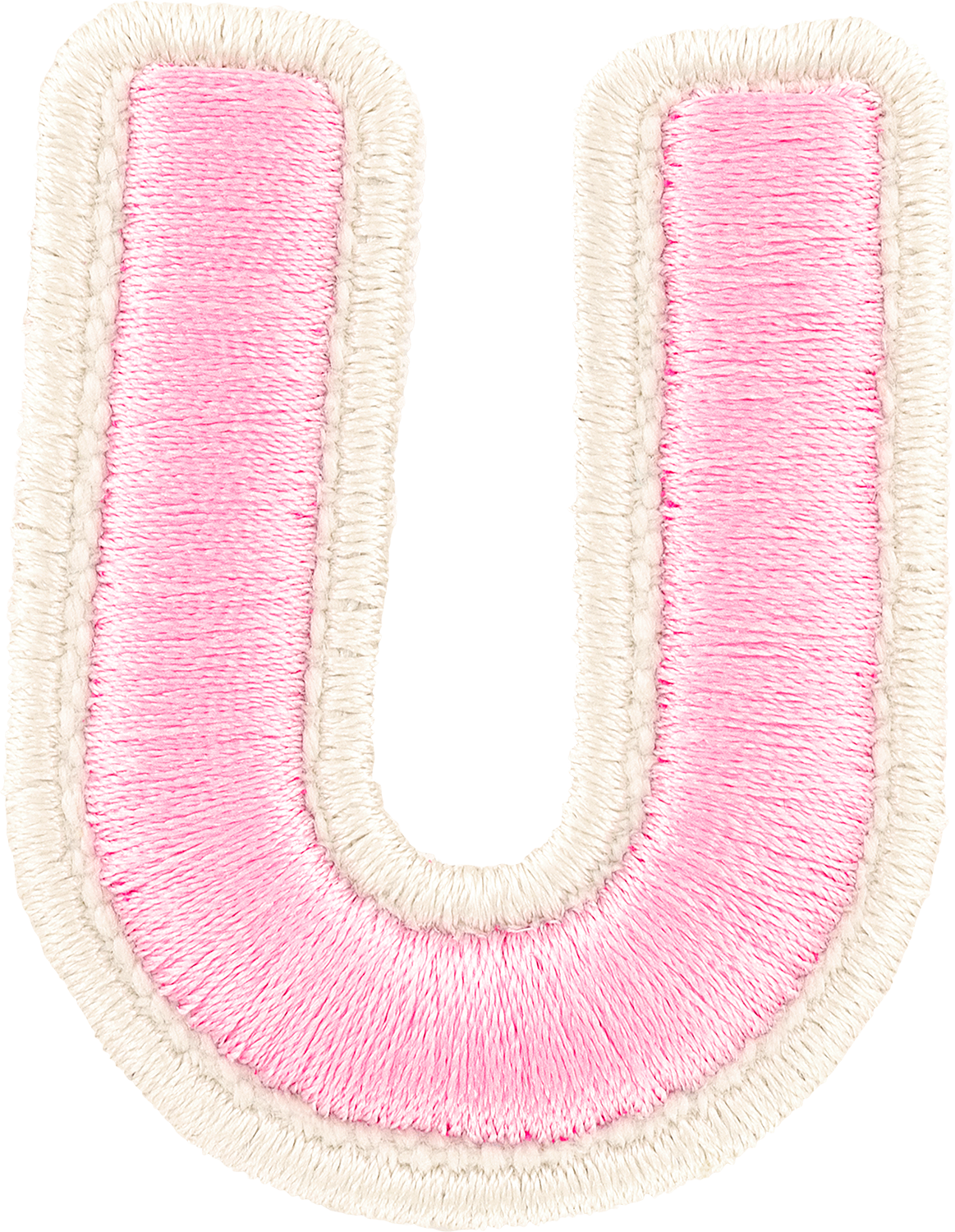 Flamingo Rolled Embroidery Letter Patches