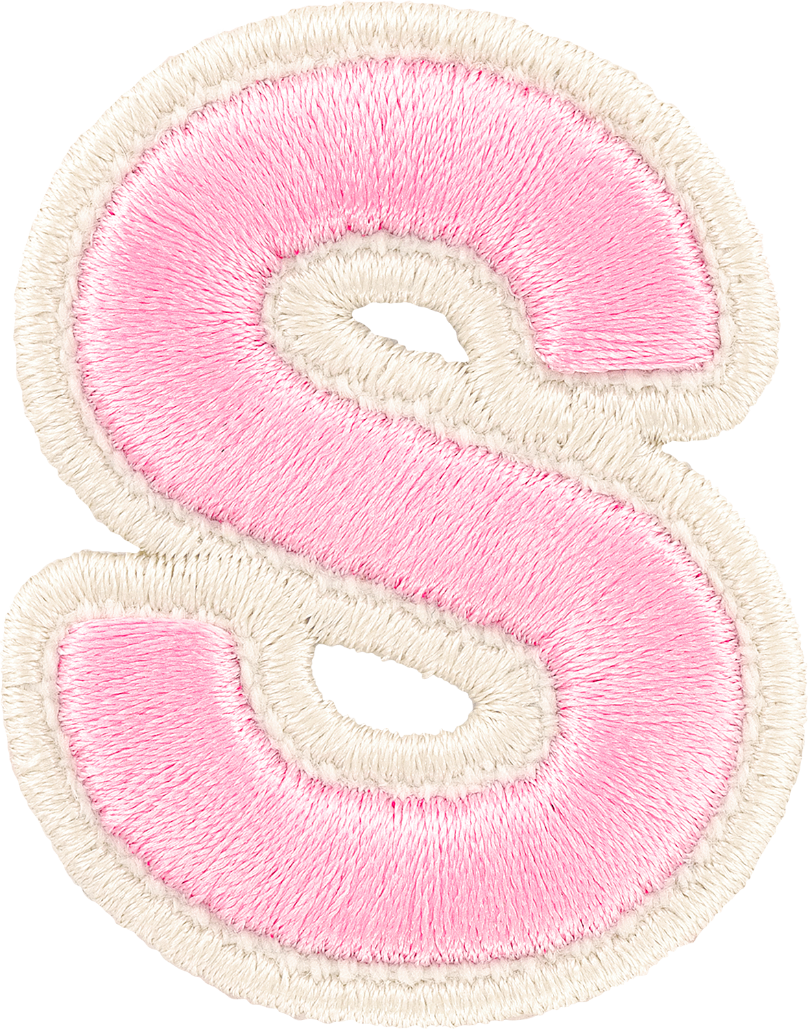Flamingo Rolled Embroidery Letter Patches