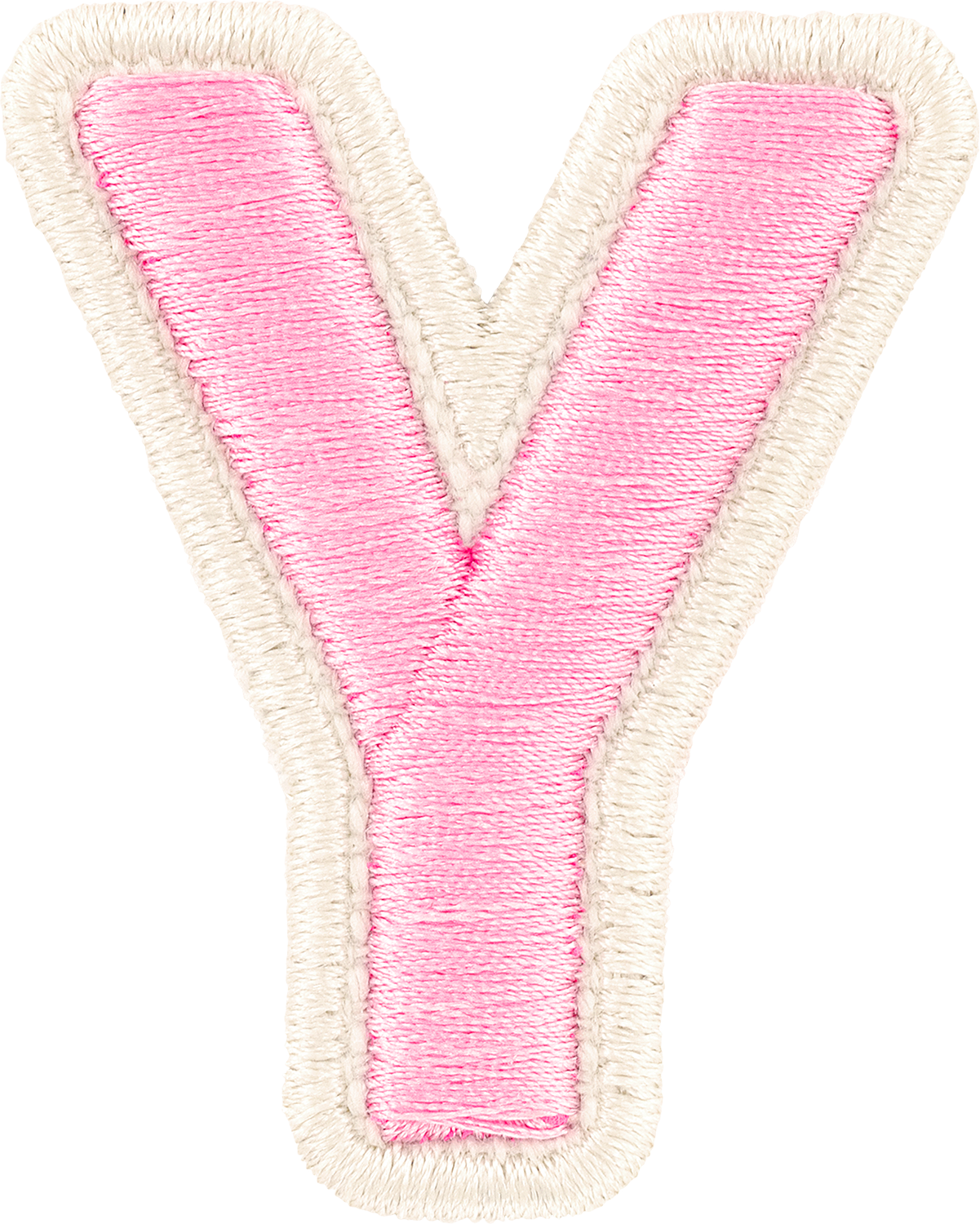 Flamingo Rolled Embroidery Letter Patches