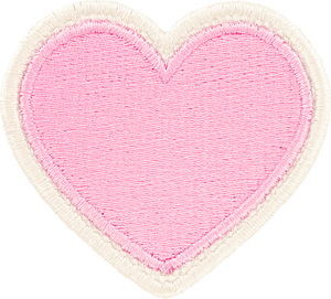 Flamingo Rolled Embroidery Heart Patch
