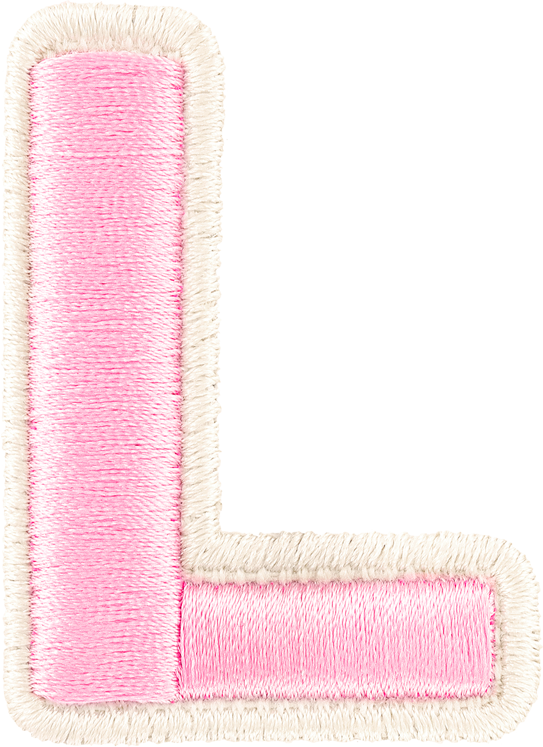 Flamingo Rolled Embroidery Letter Patches