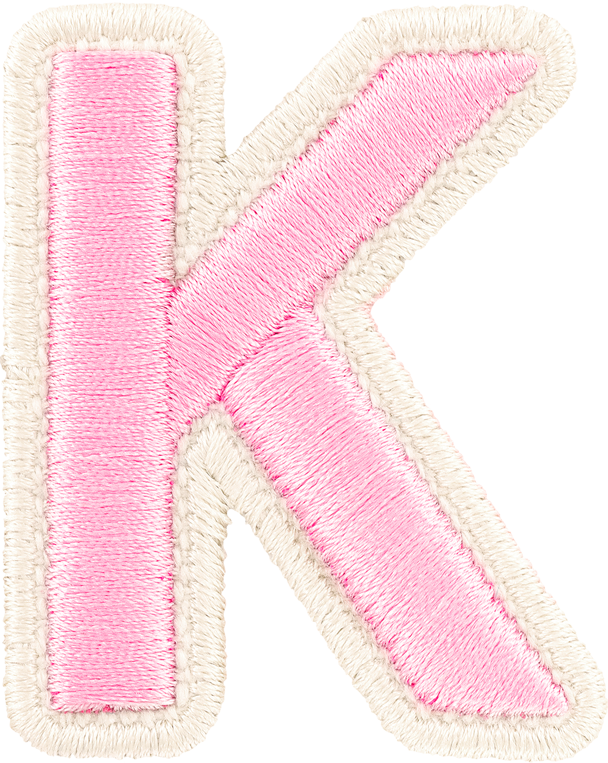 Flamingo Rolled Embroidery Letter Patches