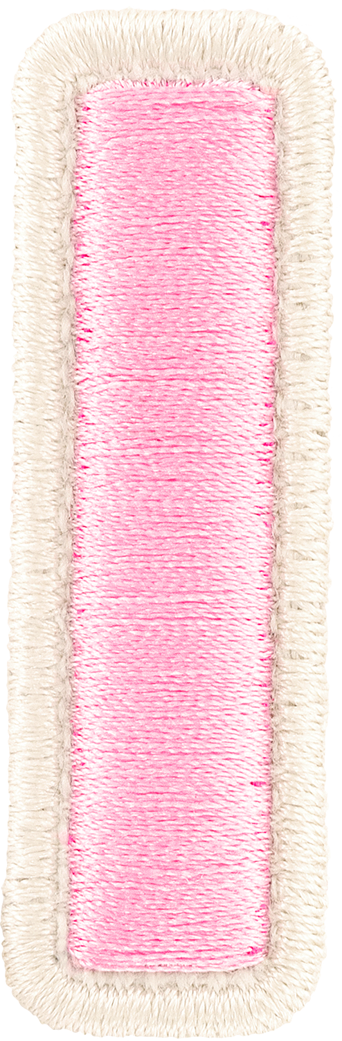 Flamingo Rolled Embroidery Letter Patches