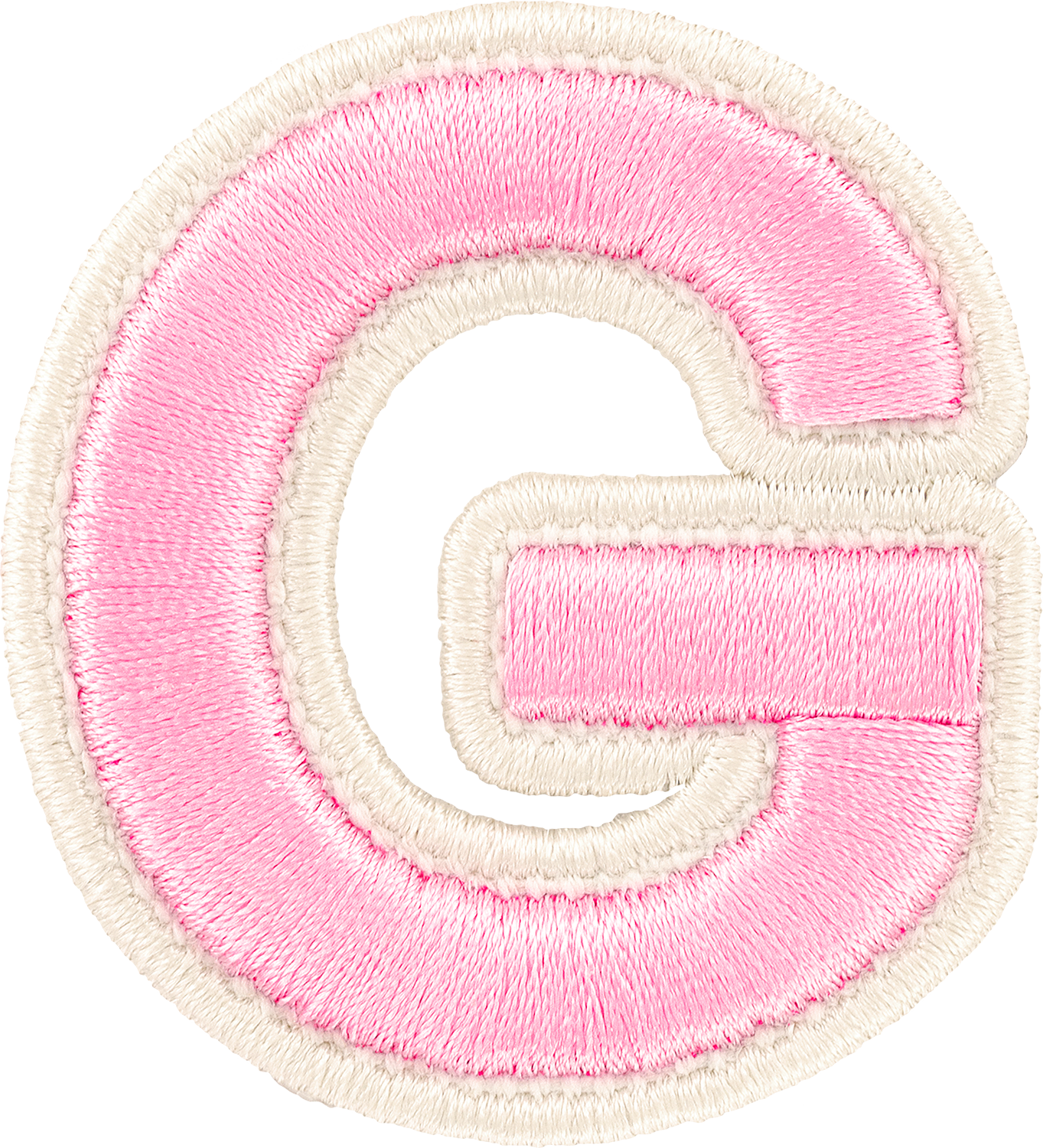 Flamingo Rolled Embroidery Letter Patches