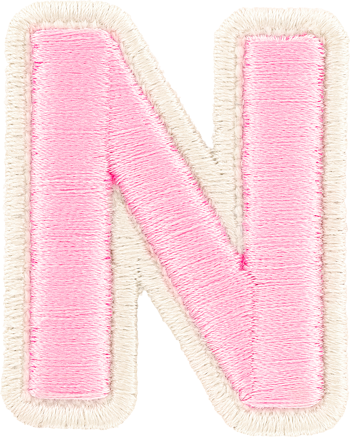 Flamingo Rolled Embroidery Letter Patches