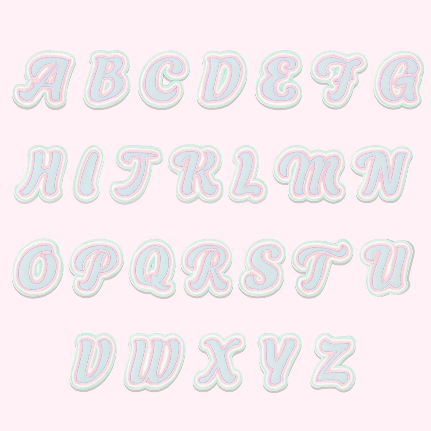 Nylon Pastel Letter Patch