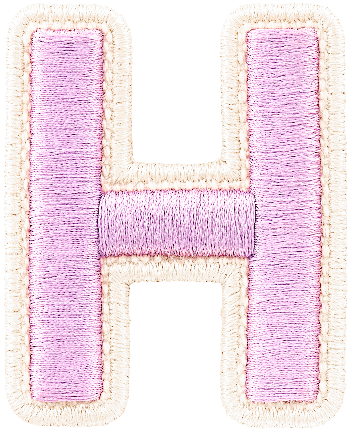 Grape Rolled Embroidery Letter Patches