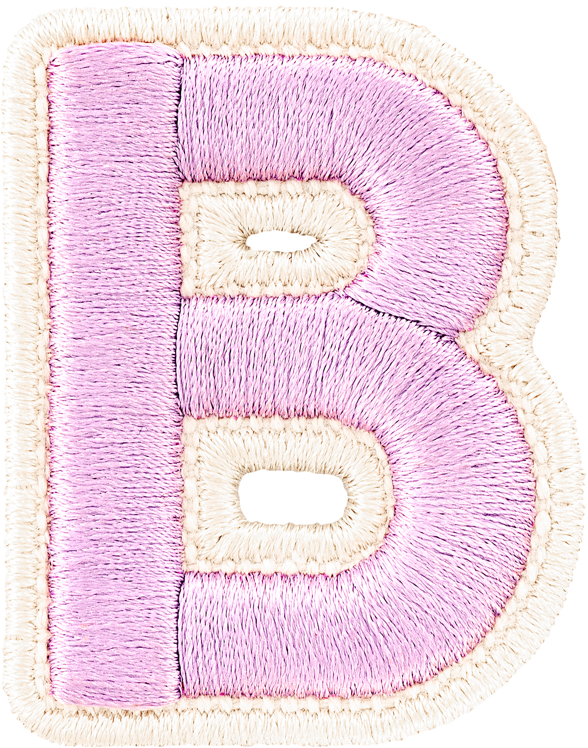 Grape Rolled Embroidery Letter Patches