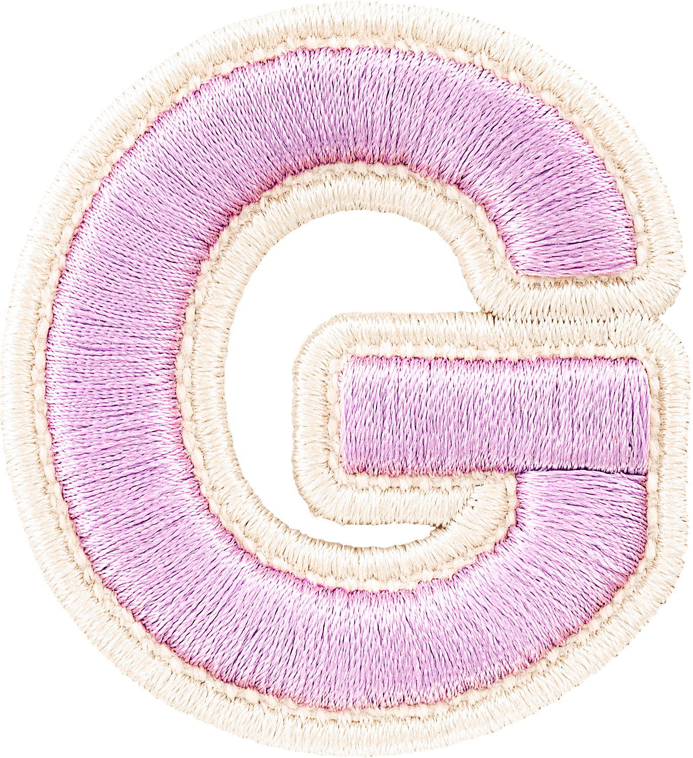Grape Rolled Embroidery Letter Patches