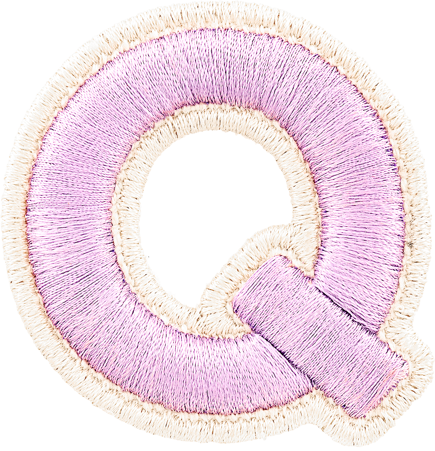Grape Rolled Embroidery Letter Patches