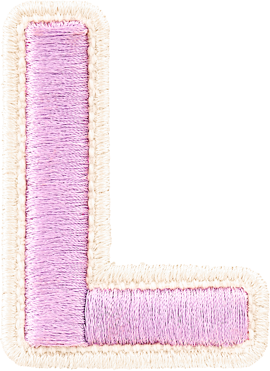 Grape Rolled Embroidery Letter Patches