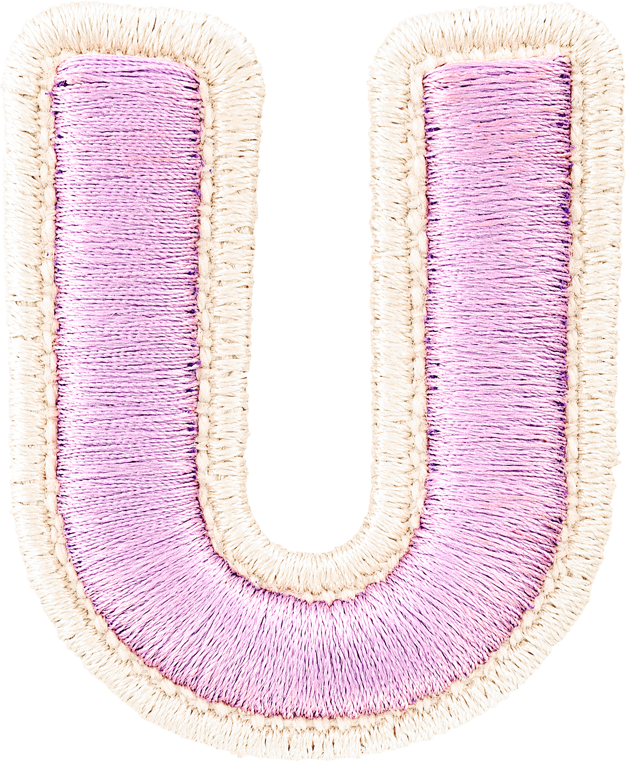 Grape Rolled Embroidery Letter Patches
