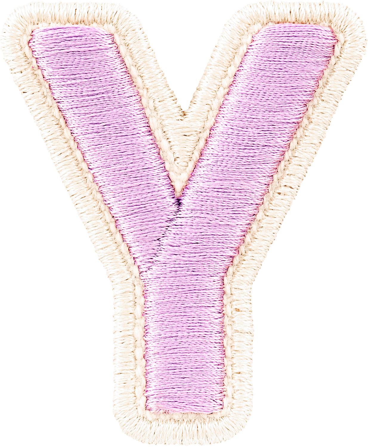 Grape Rolled Embroidery Letter Patches
