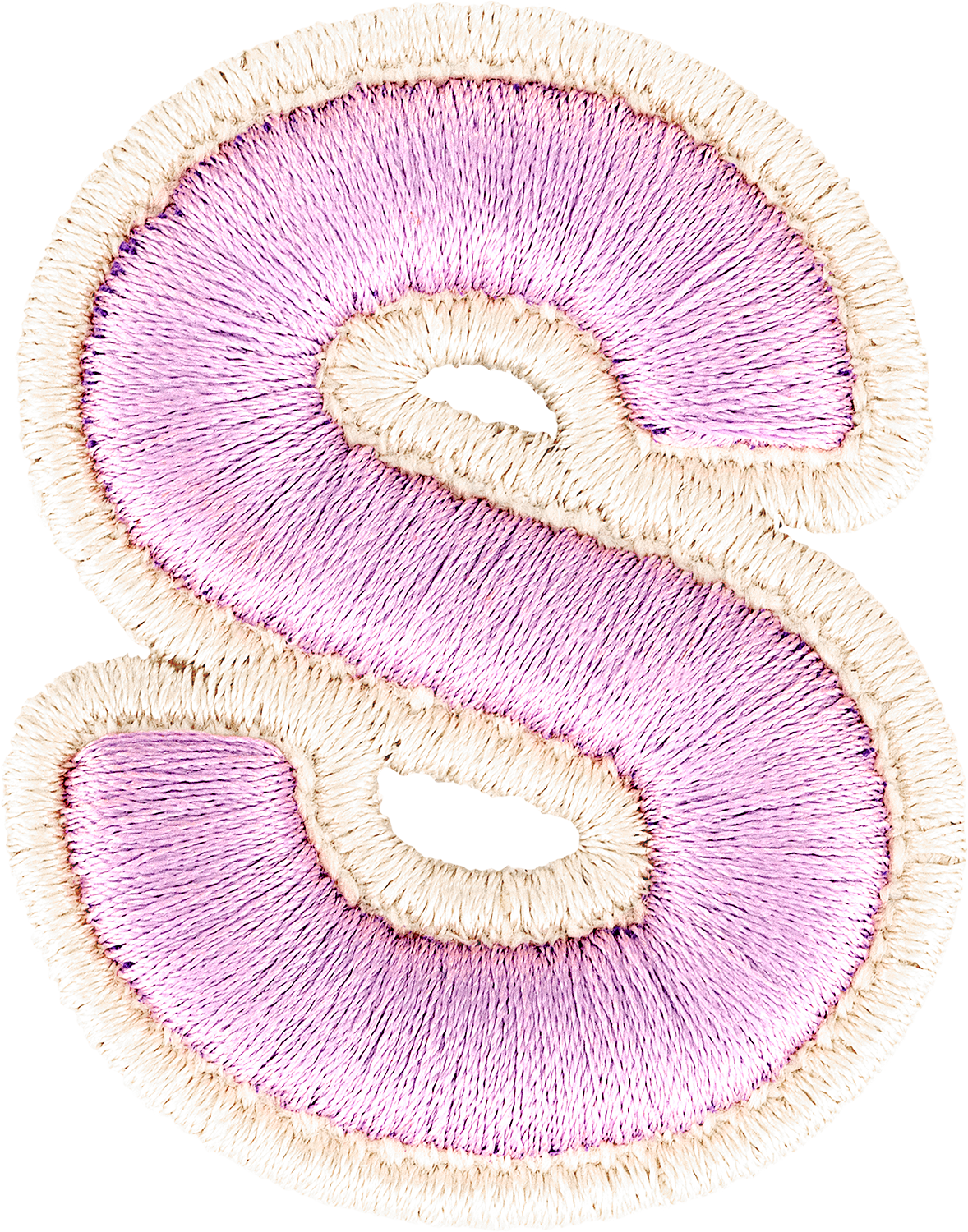 Grape Rolled Embroidery Letter Patches
