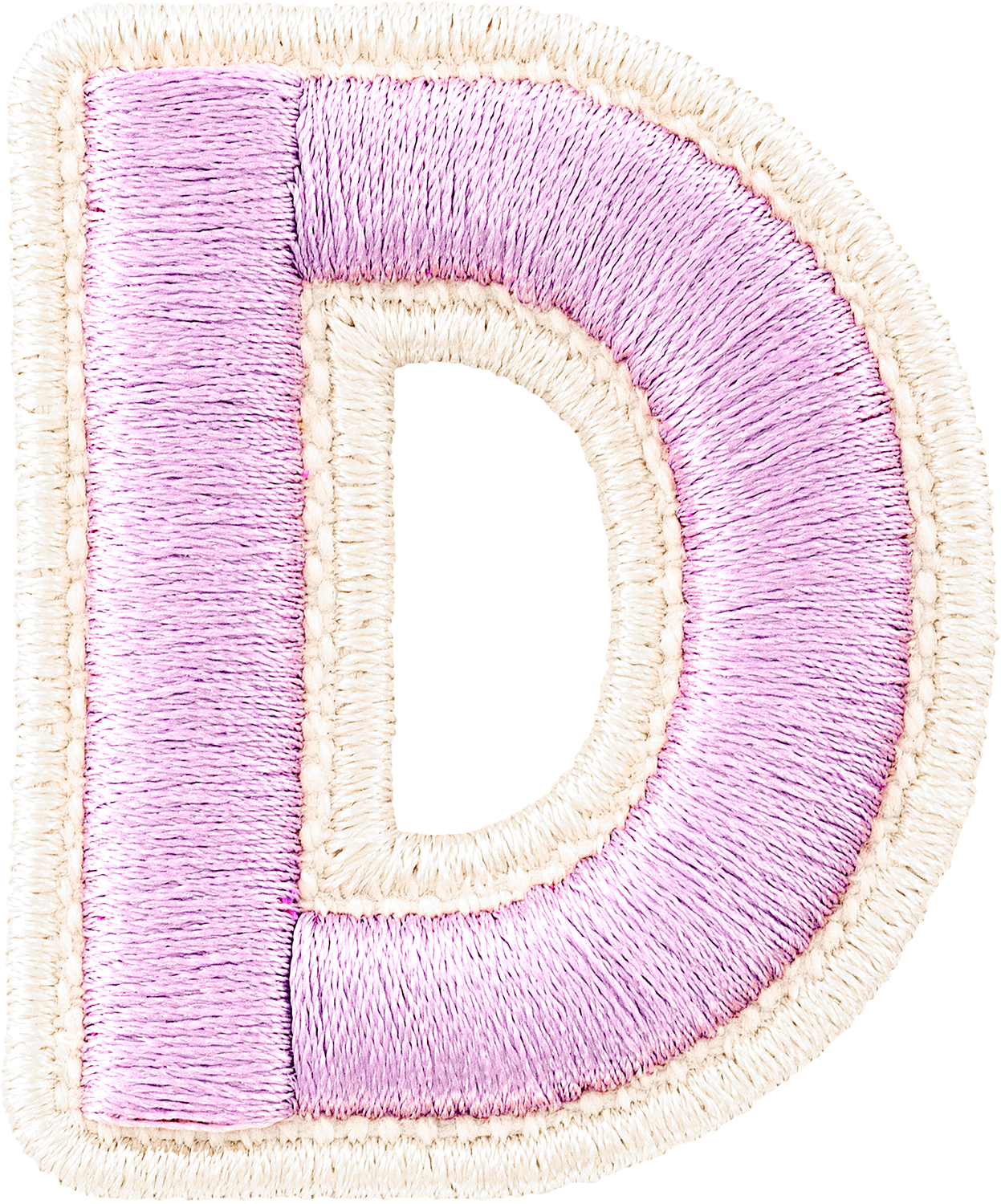 Grape Rolled Embroidery Letter Patches
