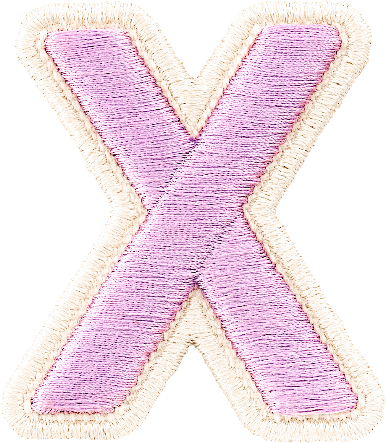 Grape Rolled Embroidery Letter Patches