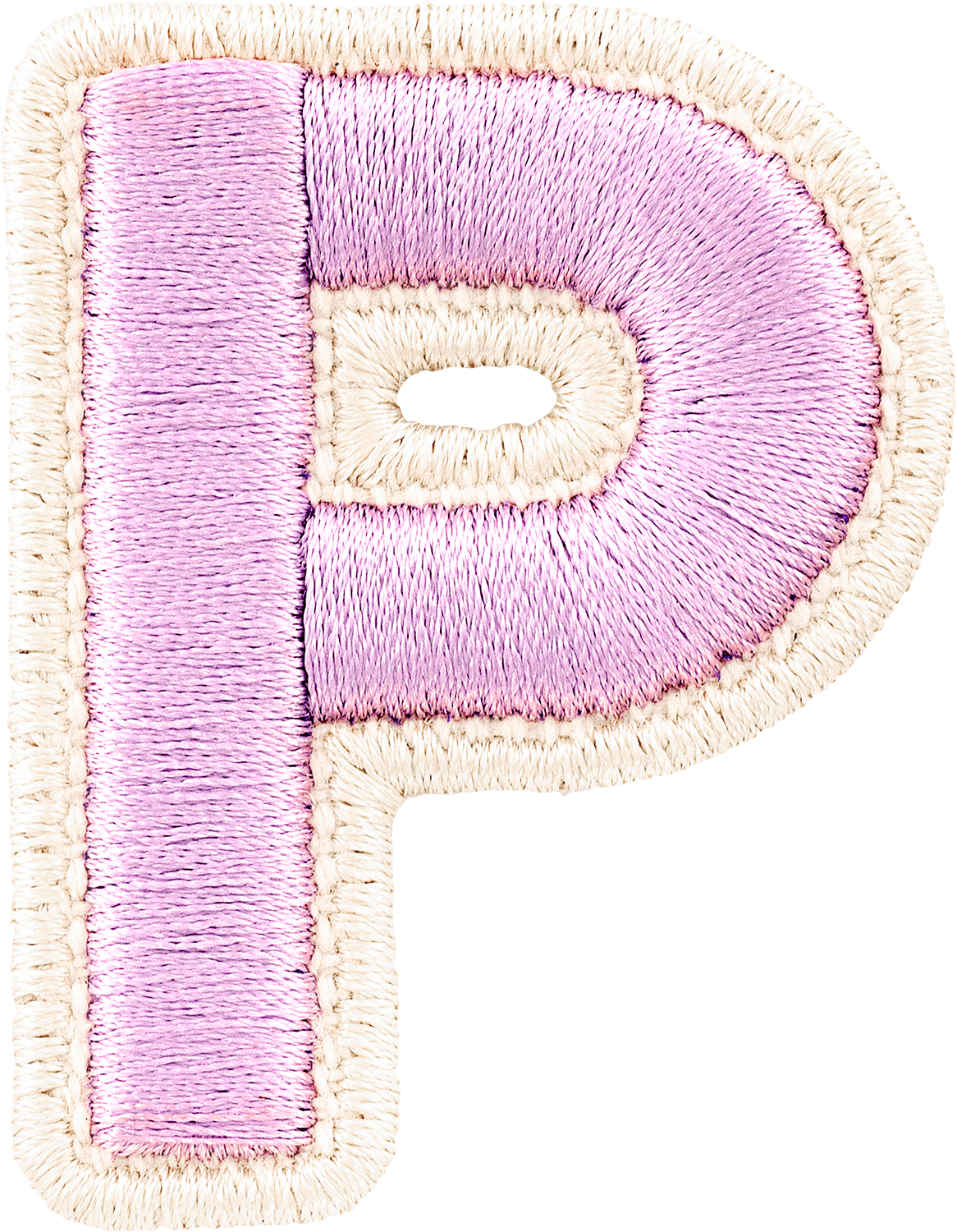 Grape Rolled Embroidery Letter Patches