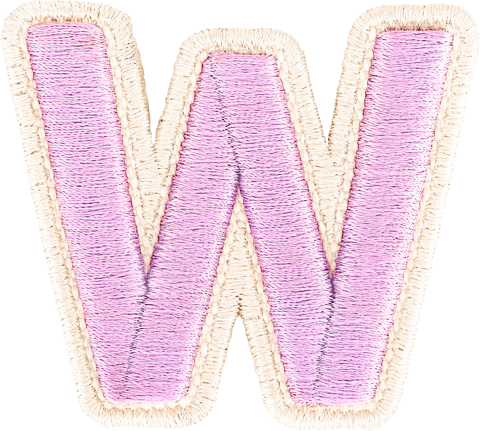 Grape Rolled Embroidery Letter Patches