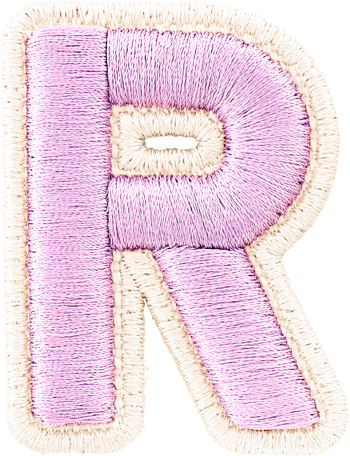 Grape Rolled Embroidery Letter Patches