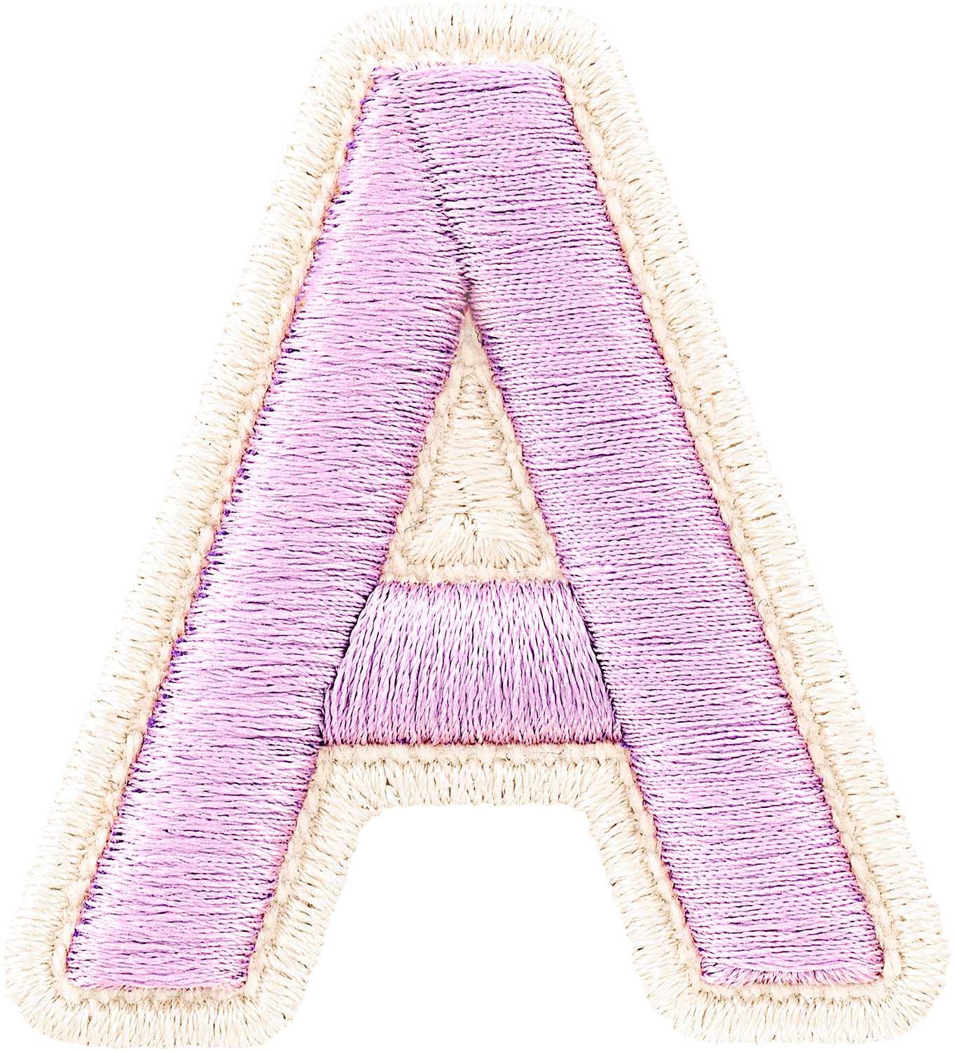 Grape Rolled Embroidery Letter Patches