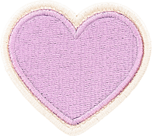 Grape Rolled Embroidery Heart Patch