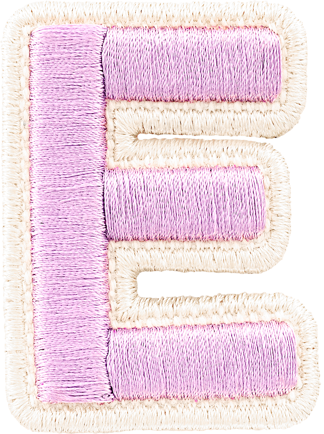 Grape Rolled Embroidery Letter Patches