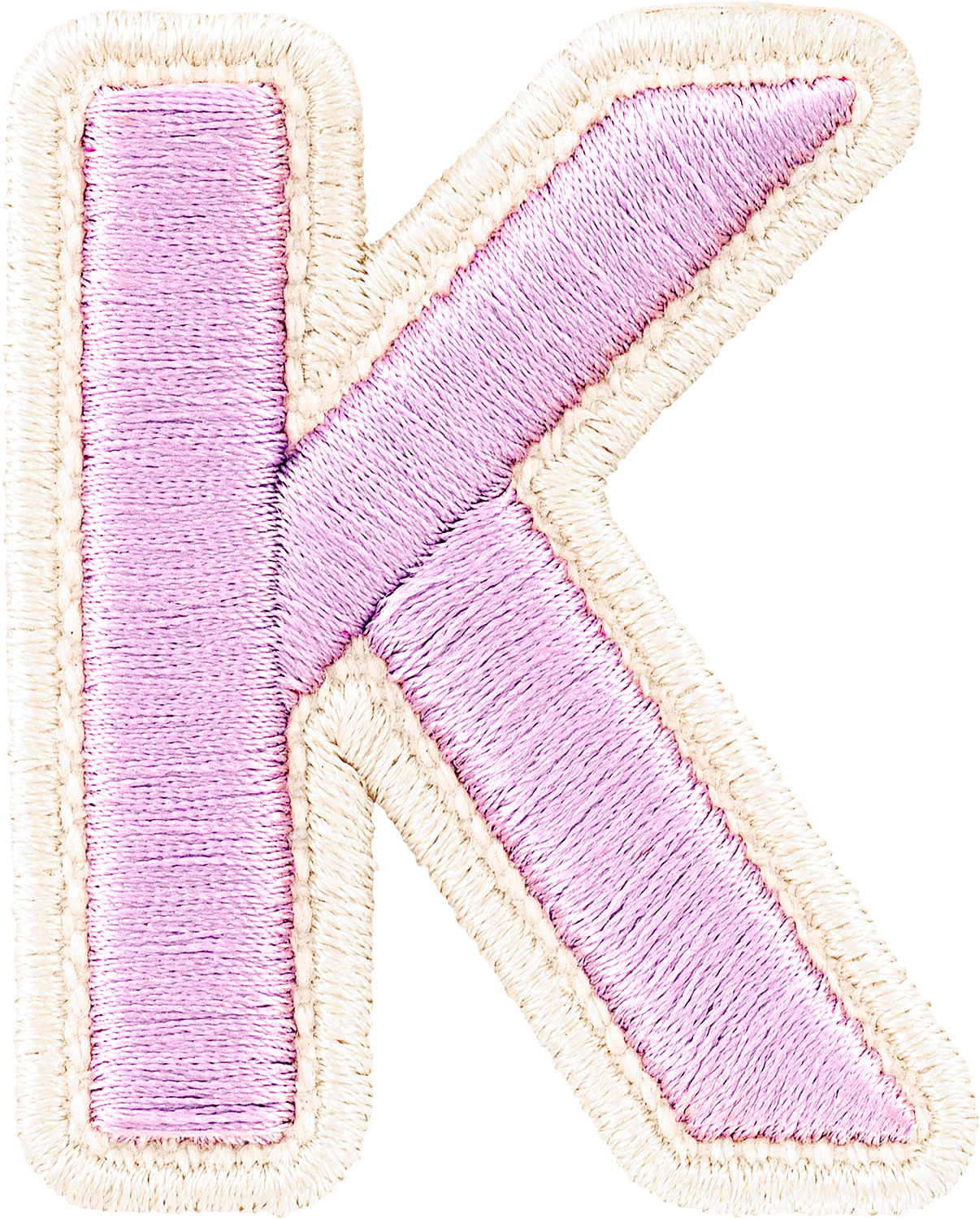 Grape Rolled Embroidery Letter Patches