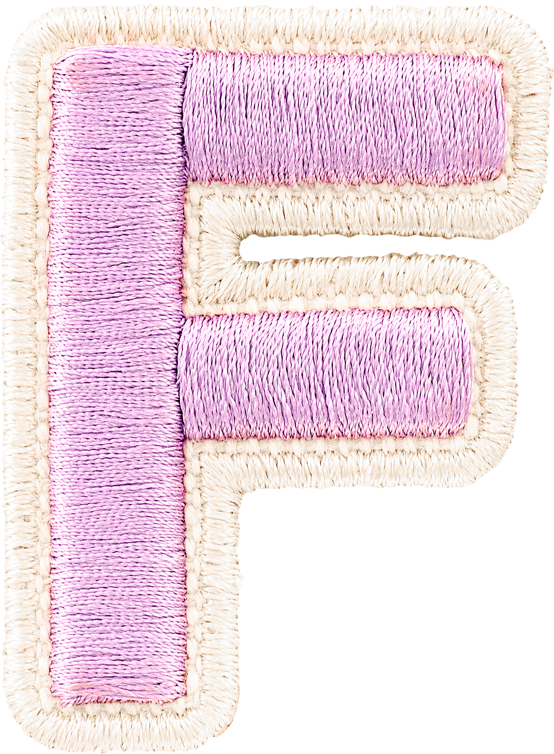 Grape Rolled Embroidery Letter Patches