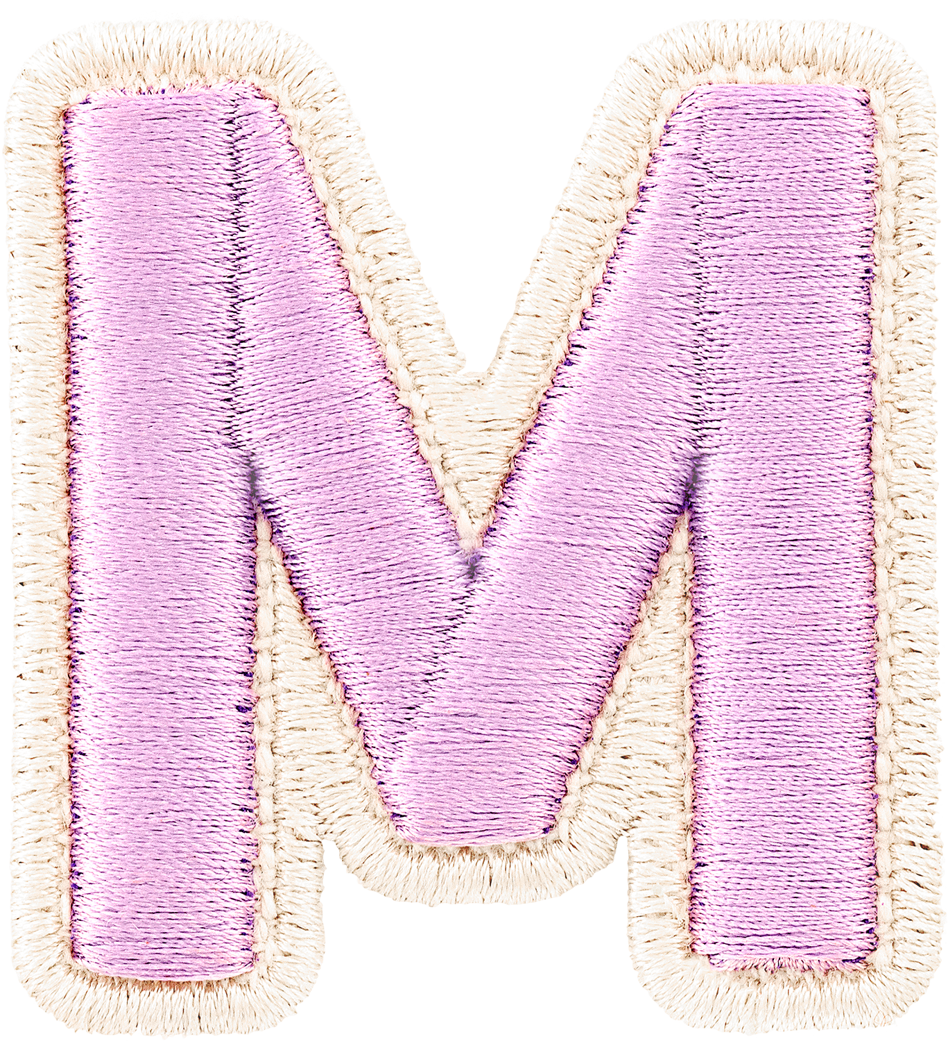 Grape Rolled Embroidery Letter Patches