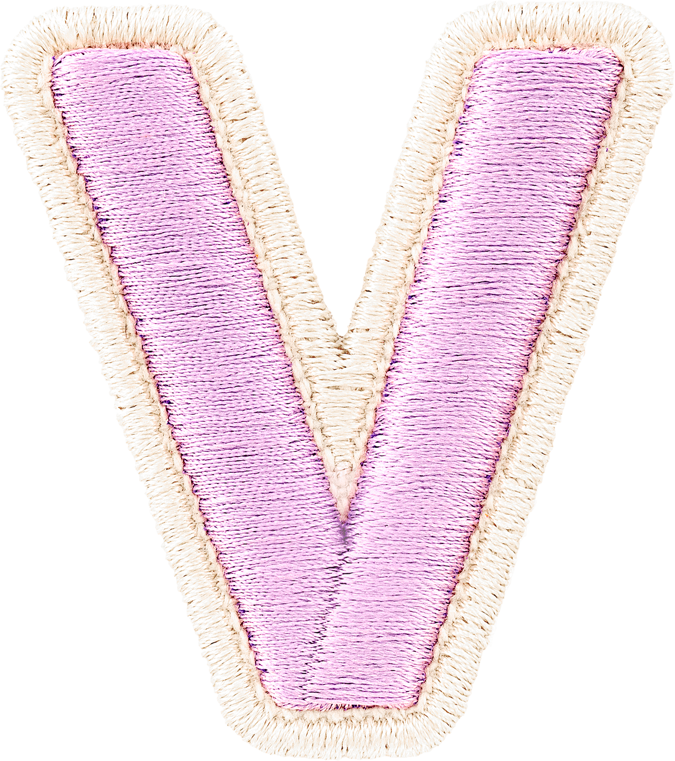 Grape Rolled Embroidery Letter Patches