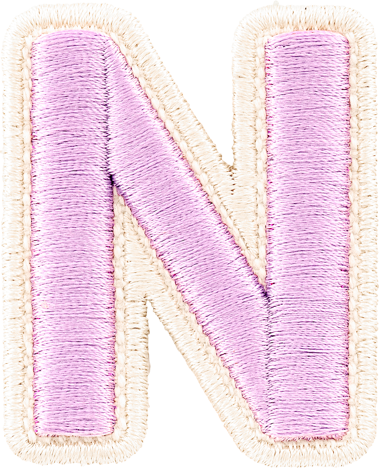 Grape Rolled Embroidery Letter Patches