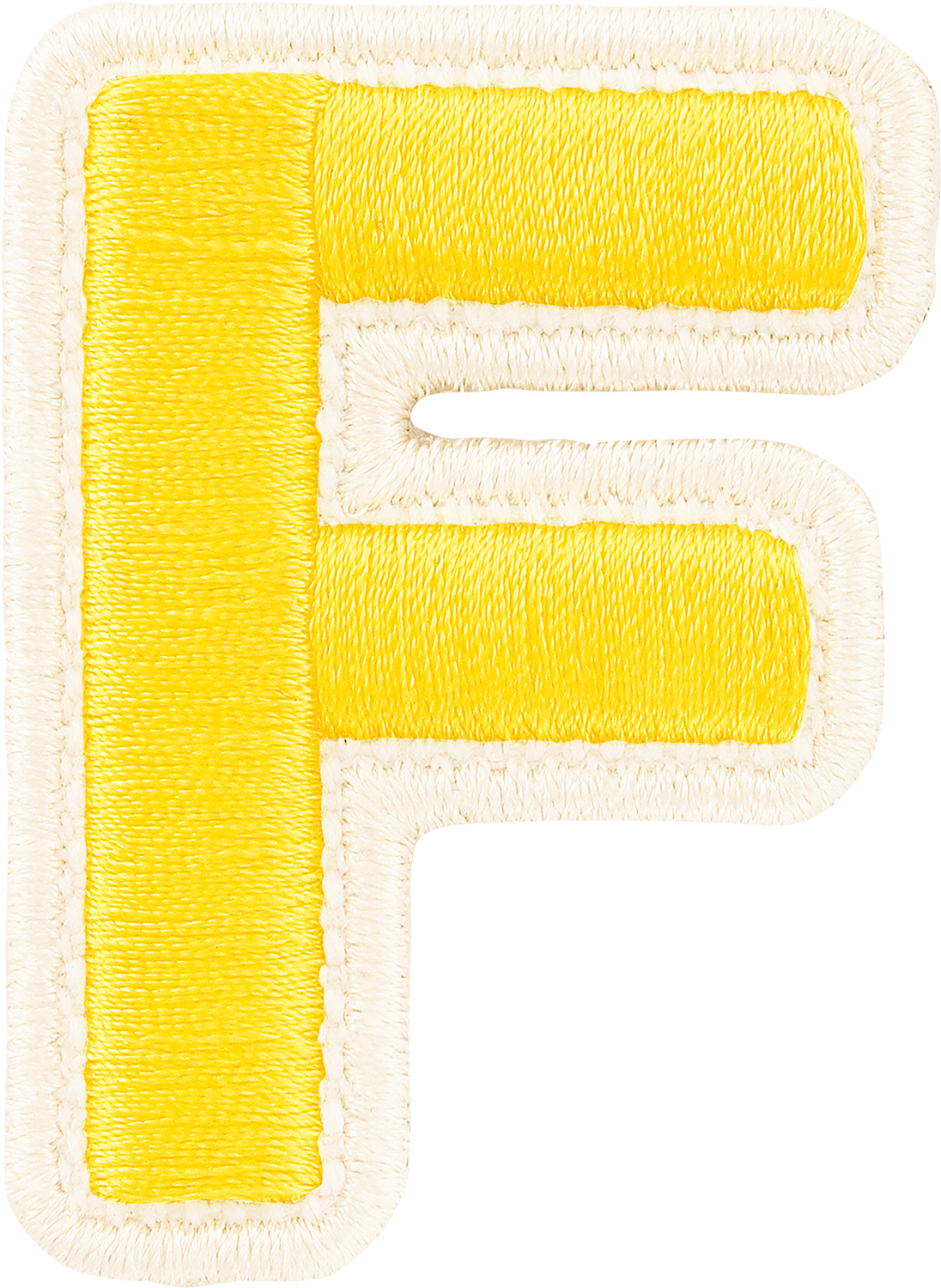 Lemon Rolled Embroidery Letter Patches